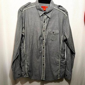 B'52  Men's Button Down Shirt blue Pin Stripe Size XL